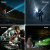 GEARLITE Taschenlampe Led Aufladbar, Superhelle Zoombare 2200 Lumen Mini Torch mit 3 Lichtmodi & Langer Betriebsdauer, IP65 W