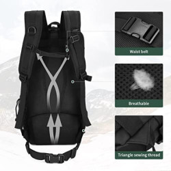 VINBAGGE Wanderrucksack Rucksack Militär Herren Damen Wasserdicht Taktischer Rucksäcke 30L Schwarz Backpack Trekkingrucksack 