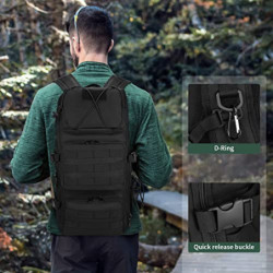 VINBAGGE Wanderrucksack Rucksack Militär Herren Damen Wasserdicht Taktischer Rucksäcke 30L Schwarz Backpack Trekkingrucksack 