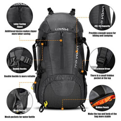 Lixada Trekkingrucksack Wanderrucksack Reiserucksack Rucksack 50L/60L Wasserabweisend mit Regen Abdeckung