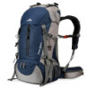Loowoko Wanderrucksack 50L mit Regenschutz, Camping Rucksack Trekking Tasche für Outdoor, Männer & Frauen  Blau 