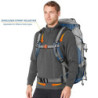 Loowoko Wanderrucksack 50L mit Regenschutz, Camping Rucksack Trekking Tasche für Outdoor, Männer & Frauen  Blau 