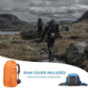 Loowoko Wanderrucksack 50L mit Regenschutz, Camping Rucksack Trekking Tasche für Outdoor, Männer & Frauen  Blau 