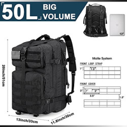 G4Free 40L Tactical Backpack Army Military Rucksack Wasserfester Molle Rucksack für Outdoor-Wanderungen Camping Trekking Jagd