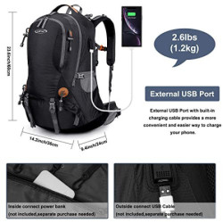 G4Free 50L Wanderrucksack Wasserdichter mit Regenhülle für Herren Damen Trekkingrucksack Outdoor Camping Kletterrucksack Reis
