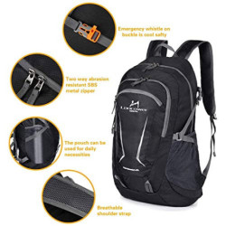 Loocower 45L Leichte Packable Reiserucksack Wanderrucksack, Multifunktionale Tagesrucksack, Faltbare Camping Trekking Rucksäc