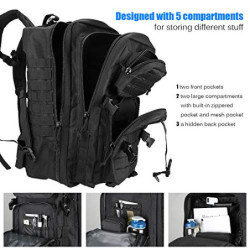 ProCase 48L Militär Rucksack Groß Taktische Survival Rucksack Taktischer Molle Armee Rucksack Herren 3 Tage Tactical Army Out