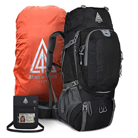 Adventure 4 Life® Trekkingrucksack: ultraleichter Frontlader - 60l Wanderrucksack - viel Stauraum für Backpacker - Damen+Herr
