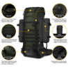 Mardingtop 65+10L Rucksack Taktischer Rucksack Wanderrucksack Trekkingrucksack YKK Zipper mit der großen Kapazität