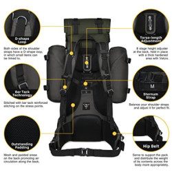 Mardingtop 65+10L Rucksack Taktischer Rucksack Wanderrucksack Trekkingrucksack YKK Zipper mit der großen Kapazität