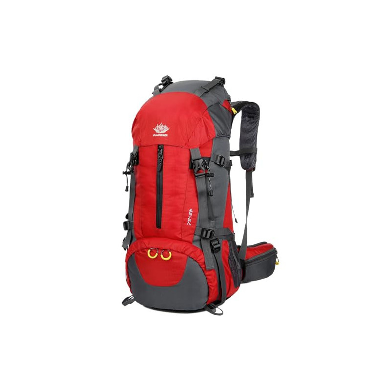 WoneNice Wasserdichter Wanderrucksack, 50 l 45 + 5 – Outdoor-Sport, Tagesrucksack mit Regenschutz - Rot - 50L US WoneNice Wasserdichter Wanderrucksack, 50 l 45 + 5 – Outdoor-Sport, Tagesrucksack mit Regenschutz - Rot - 50L US