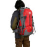 WoneNice Wasserdichter Wanderrucksack, 50 l  45 + 5  – Outdoor-Sport, Tagesrucksack mit Regenschutz - Rot - 50L US