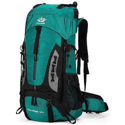 Esup 60L Wandern Rucksack Männer Camping Rucksack mit regen abdeckung Leichte Backpacking Rucksack Reise Rucksack, Seeblau, 6