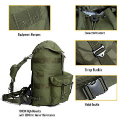 MT Akmax.cn Militärischer Alice Rucksack, 60 Liter Alice Pack, Army Survival Combat Backpack Wasserdichter Tactical Rucksack 