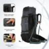 TRAWOC 80L Reiserucksack für Outdoor Sport Camp Wandern Trekking Tasche Camping Rucksack HK007  Grau 