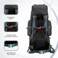 TRAWOC 80L Reiserucksack für Outdoor Sport Camp Wandern Trekking Tasche Camping Rucksack HK007  Grau 