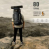 TRAWOC 80L Reiserucksack für Outdoor Sport Camp Wandern Trekking Tasche Camping Rucksack HK007  Grau 