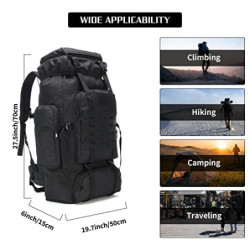 WintMing 70L Großer Camping Wandern Rucksack Taktischer Militär Molle Rucksack für Trekking Reisen Oxford Wasserdicht Bergste