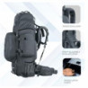 TRAWOC 95 l interner Rahmen, Reiserucksack mit abnehmbarem Tagesrucksack/Camping, Wandern, Trekking, Rucksack, BHK007  grau ,