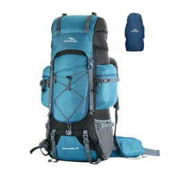 TRAWOC Peakpro 75 Liter Reiserucksack für Wandern, Trekking, Camping, Rucksack mit Laptopfach/Regenschutz/Schuhfach BHK002, 3