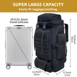 Vaupan Wandern Rucksack, 80L Camping Rucksack, wasserdichte große Outdoor Sport Reise Daypack Molle Rucksack für Männer Fraue