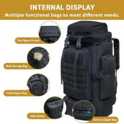 Vaupan Wandern Rucksack, 80L Camping Rucksack, wasserdichte große Outdoor Sport Reise Daypack Molle Rucksack für Männer Fraue