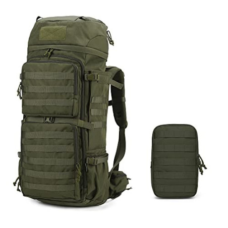 Mardingtop 75L Taktischer Rucksack Trekkingrucksack mit Regenhülle，Zubehör Pouch Wanderrucksack Großen Kapazität Backpack Out