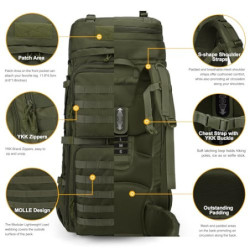 Mardingtop 75L Taktischer Rucksack Trekkingrucksack mit Regenhülle，Zubehör Pouch Wanderrucksack Großen Kapazität Backpack Out