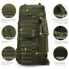 Mardingtop 75L Taktischer Rucksack Trekkingrucksack mit Regenhülle，Zubehör Pouch Wanderrucksack Großen Kapazität Backpack Out