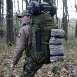 Mardingtop 75L Taktischer Rucksack Trekkingrucksack mit Regenhülle，Zubehör Pouch Wanderrucksack Großen Kapazität Backpack Out