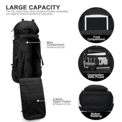 Mardingtop 75L Taktischer Rucksack Trekkingrucksack mit Regenhülle，MOLLE-system Wanderrucksack Großen Kapazität Backpack Outd
