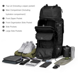 Mardingtop 75L Taktischer Rucksack Trekkingrucksack mit Regenhülle，MOLLE-system Wanderrucksack Großen Kapazität Backpack Outd