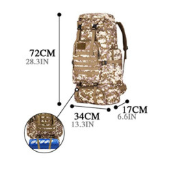 TOUYAKO Wanderrucksack 80L, Große Kapazität Wasserdicht Bergsteigen Wandern Militär Armee Taktischer Wanderrucksack Reiseruck