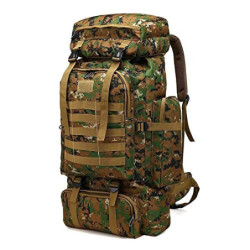 Groß Rucksack 60l - 80l, Outdoor Military Rucksack fur Herren Camouflage Notfallrucksack Wasserdicht Survival Gefüllt Fluchtr