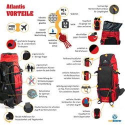 outdoorer Backpacker-Rucksack Atlantis 90+10 - Frontlader-Rucksack mit Frontöffnung, großer XXL Rucksack für Reisen, Backpack