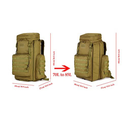 VanBasic Taktischer Wanderrucksack 70 l großer 85 l Rucksack MOLLE Militär-Trekkingrucksack, Coyote, Large, Rucksack Rucksäck