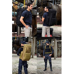 VanBasic Taktischer Wanderrucksack 70 l großer 85 l Rucksack MOLLE Militär-Trekkingrucksack, Coyote, Large, Rucksack Rucksäck