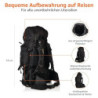 Amazon Basics - Wanderrucksack mit Innengestell und Regenschutz, 75I, Schwarz