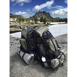 Amazon Basics - Wanderrucksack mit Innengestell und Regenschutz, 75I, Schwarz