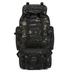 KingsGuard 100L Camping Wandern Rucksack Molle Rucksack Militär Camping Backpacking Daypack, Schwarz - CP, Large, Camping Ru