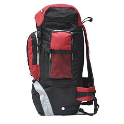 Foolsgold Extra große Trekkingrucksack Wanderrucksack mit doppeltem Zugang -Rot