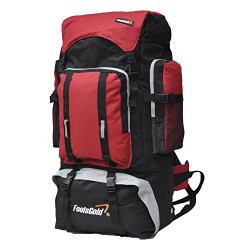 Foolsgold Extra große Trekkingrucksack Wanderrucksack mit doppeltem Zugang -Rot