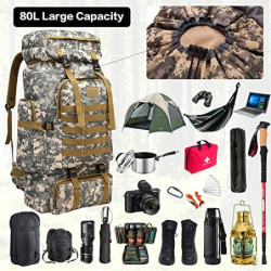 ÖSSZEFUT Taktischer Rucksack, 70 l, 80 l, wasserdicht, für Herren, taktischer Rucksack, Wandern, Camping, Militär, Rucksackre
