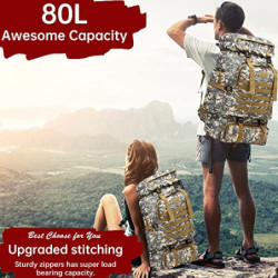 ÖSSZEFUT Taktischer Rucksack, 70 l, 80 l, wasserdicht, für Herren, taktischer Rucksack, Wandern, Camping, Militär, Rucksackre