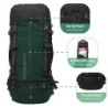 Steinwood Trekkingrucksack 70L  neu 2024 , Wanderrucksack, Backpacker-Rucksack, Reiserucksack, wasserabweisend mit Regenhülle