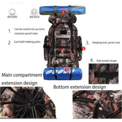Qiantull Wanderrucksack 100L Groß Kapazität Trekkingrucksack Outdoor Universal Rucksack Camping Sport Reise Daypack Reiseruck