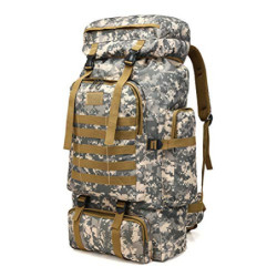 COTTILE Rucksack 80L Wasserdichtes Klettern Wandern Camouflage Rucksack Große Kapazität Camping Bergsteigen Outdoor Sport Ruc