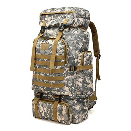 COTTILE Rucksack 80L Wasserdichtes Klettern Wandern Camouflage Rucksack Große Kapazität Camping Bergsteigen Outdoor Sport Ruc