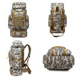 COTTILE Rucksack 80L Wasserdichtes Klettern Wandern Camouflage Rucksack Große Kapazität Camping Bergsteigen Outdoor Sport Ruc