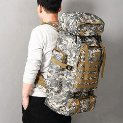 COTTILE Rucksack 80L Wasserdichtes Klettern Wandern Camouflage Rucksack Große Kapazität Camping Bergsteigen Outdoor Sport Ruc